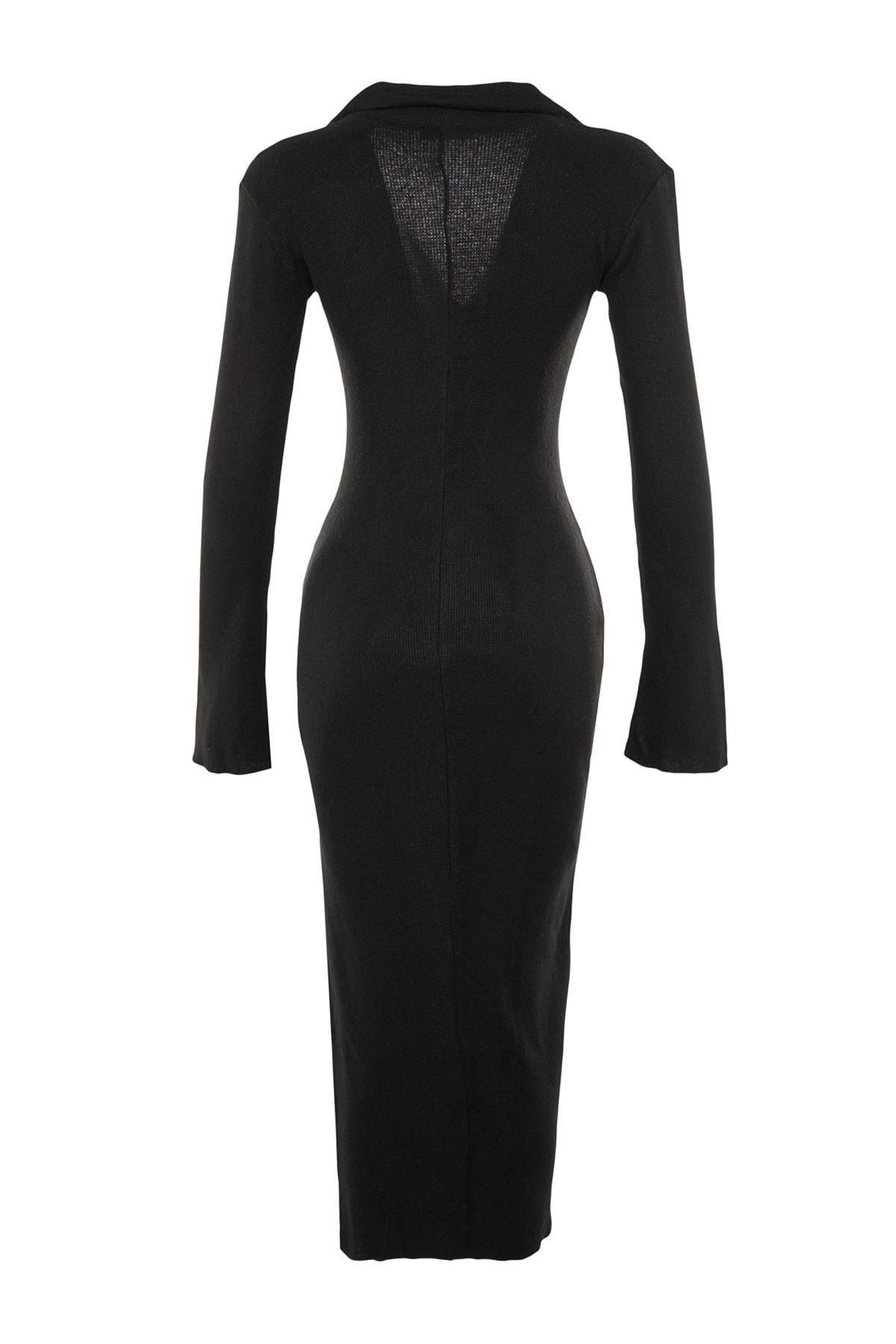 Black Fitted Bodycon Dress, , large image number 7