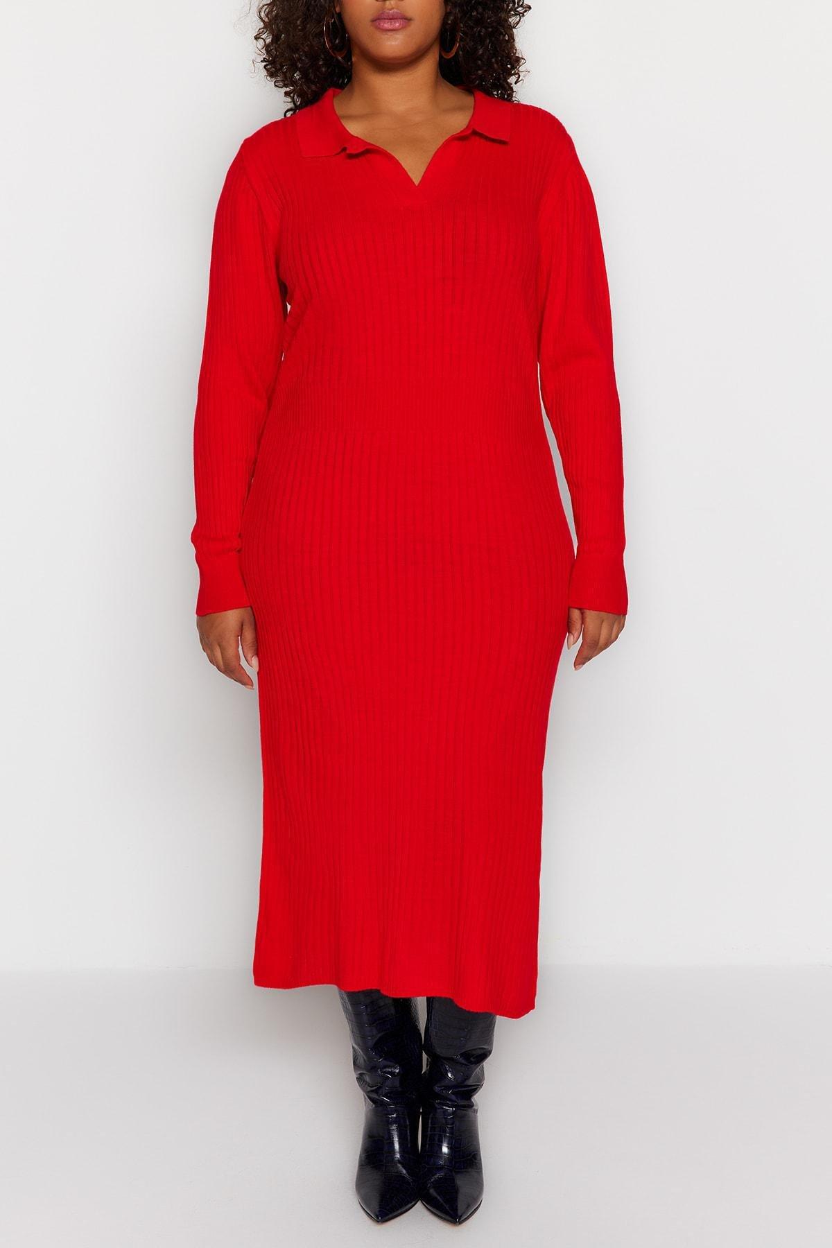 Red Bodycon Plus Size Dress, , large image number 2