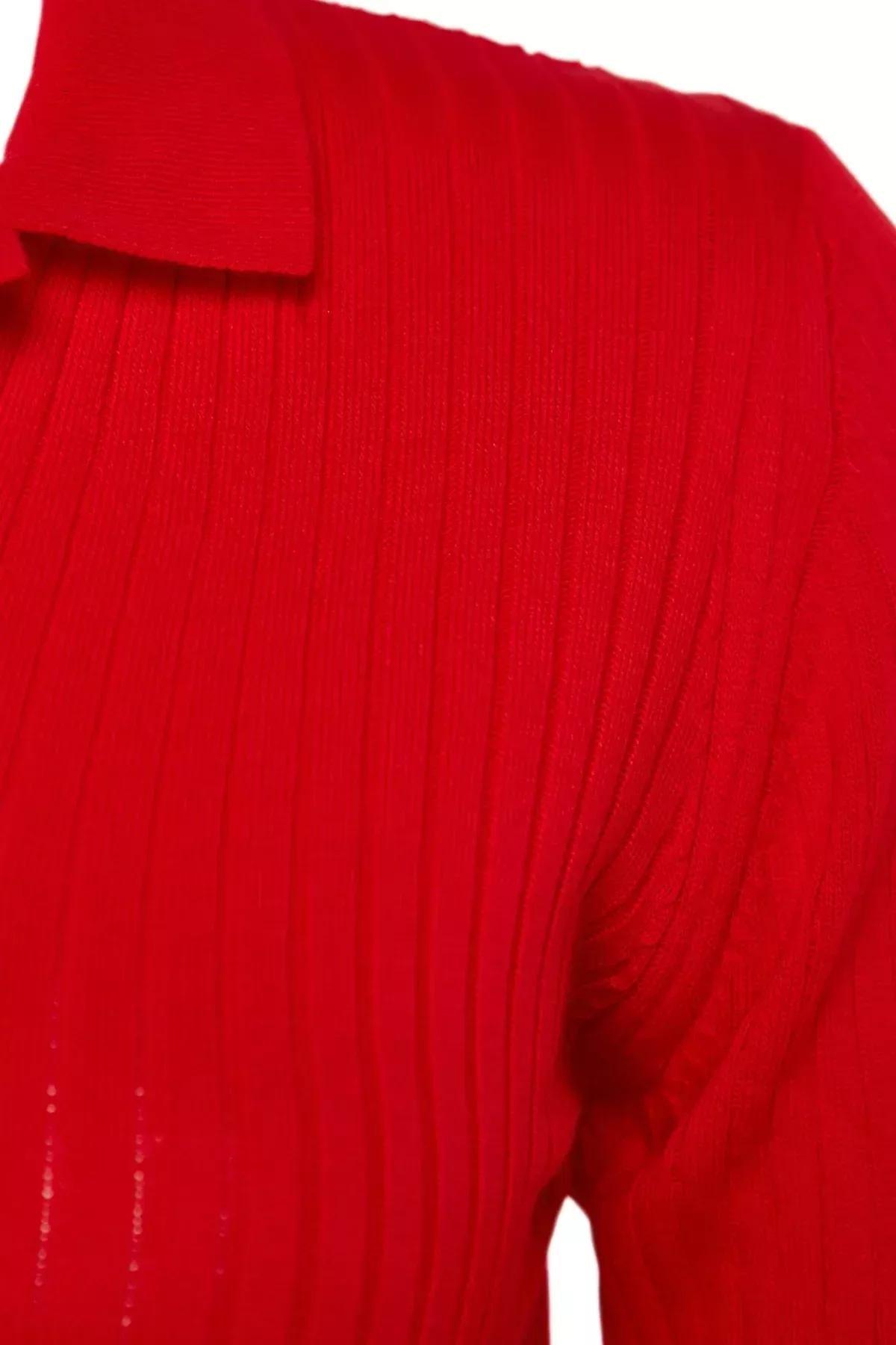 Red Bodycon Plus Size Dress, Red, large image number 5