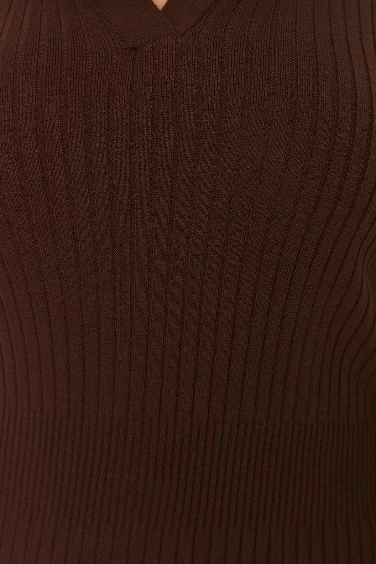 Brown Bodycon Plus Size Dress, , large image number 7