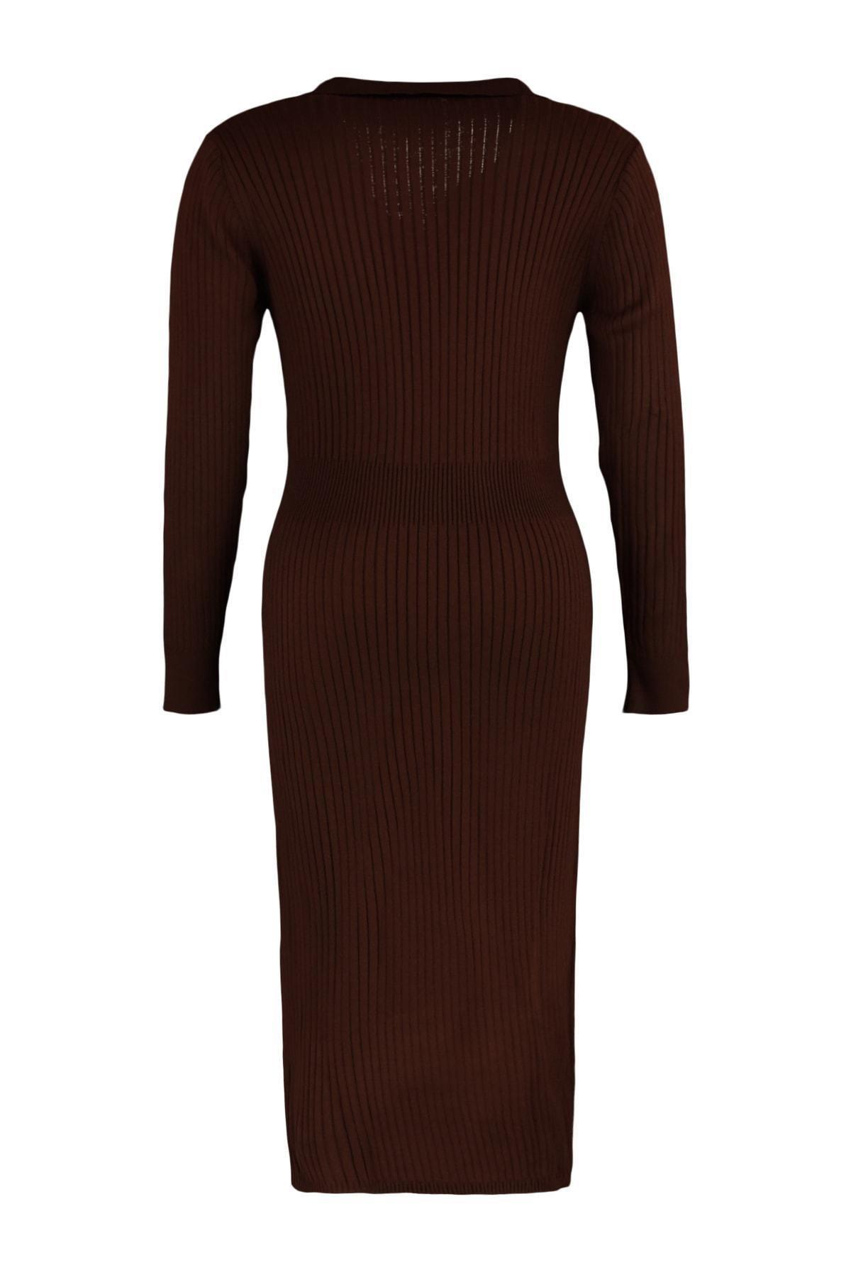 Brown Bodycon Plus Size Dress, , large image number 12