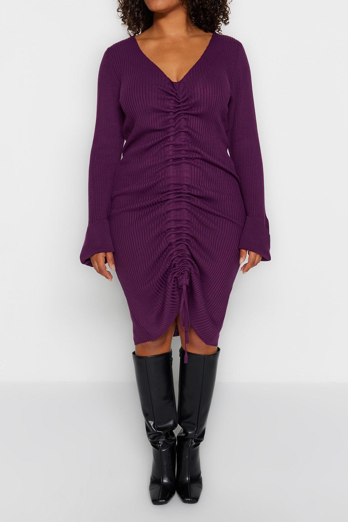 Purple Bodycon Plus Size Dress, , large image number 2