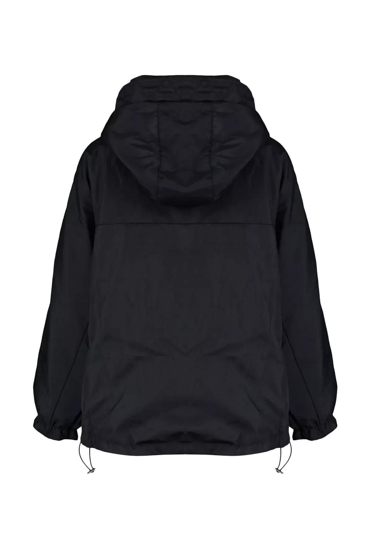 Black Hooded Puffer Jacket, Black, large image number 6