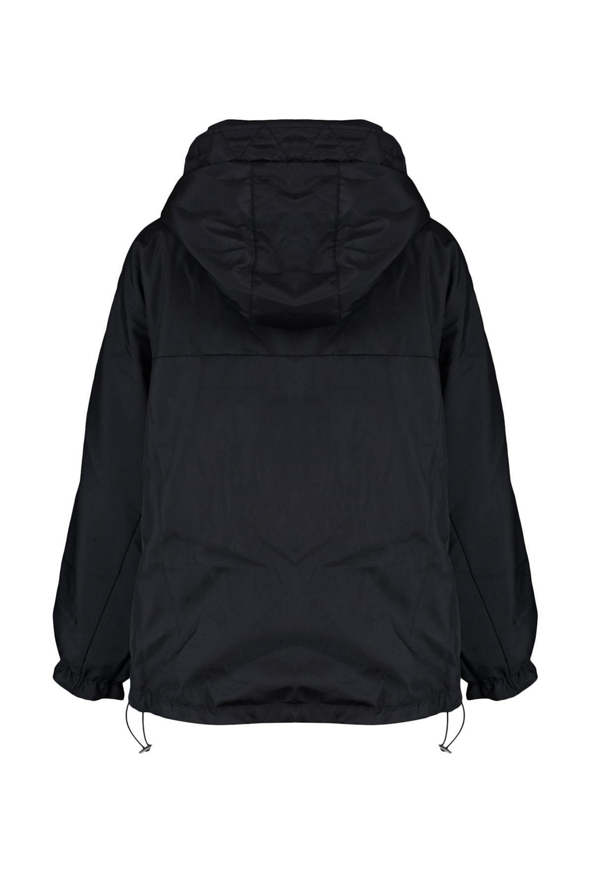 Black Hooded Puffer Jacket, , large image number 7