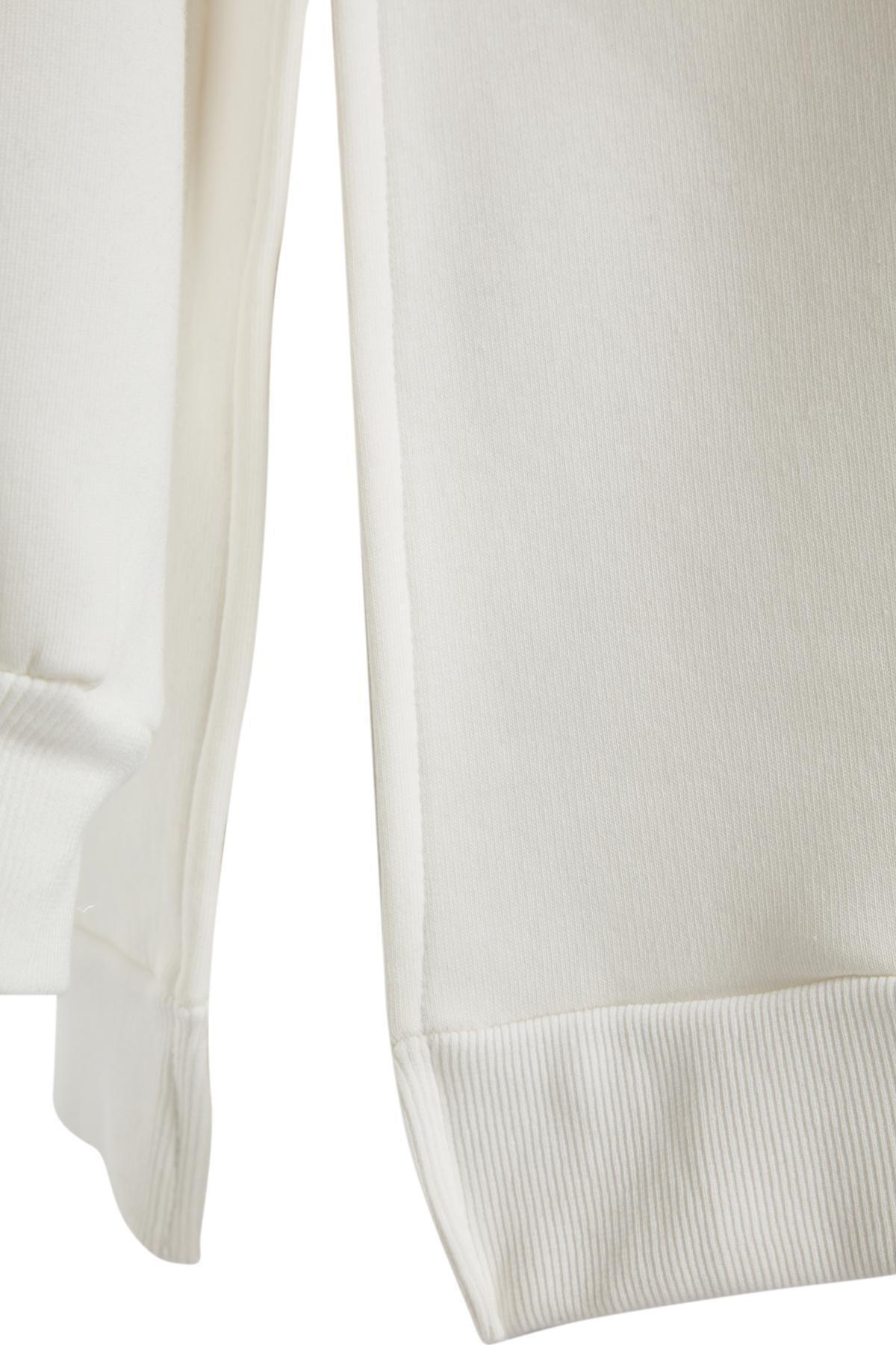 White Oversize Knitted Sweatshirt, , large image number 6