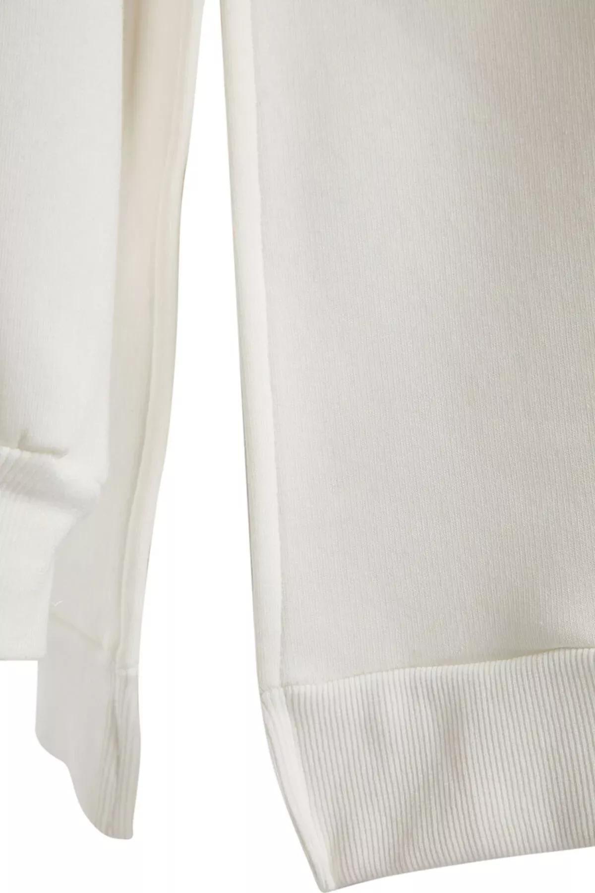 White Oversize Knitted Sweatshirt, , large image number 6