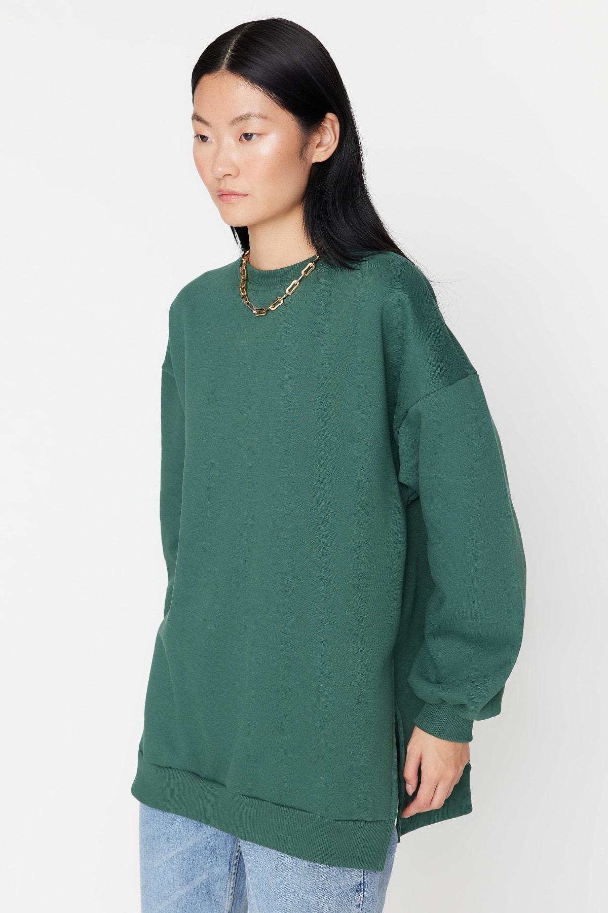 Green Oversize Sweatshirt, , large image number 1