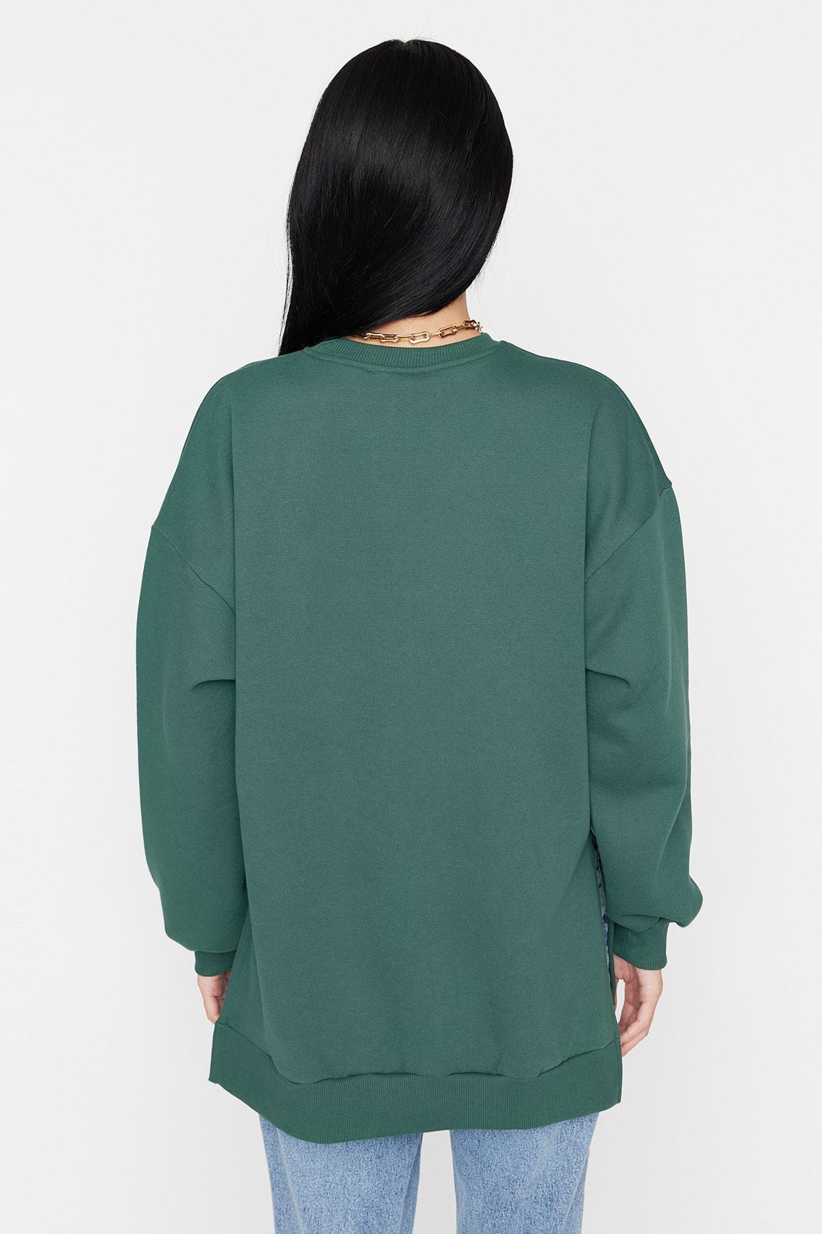 Green Oversize Sweatshirt, , large image number 4