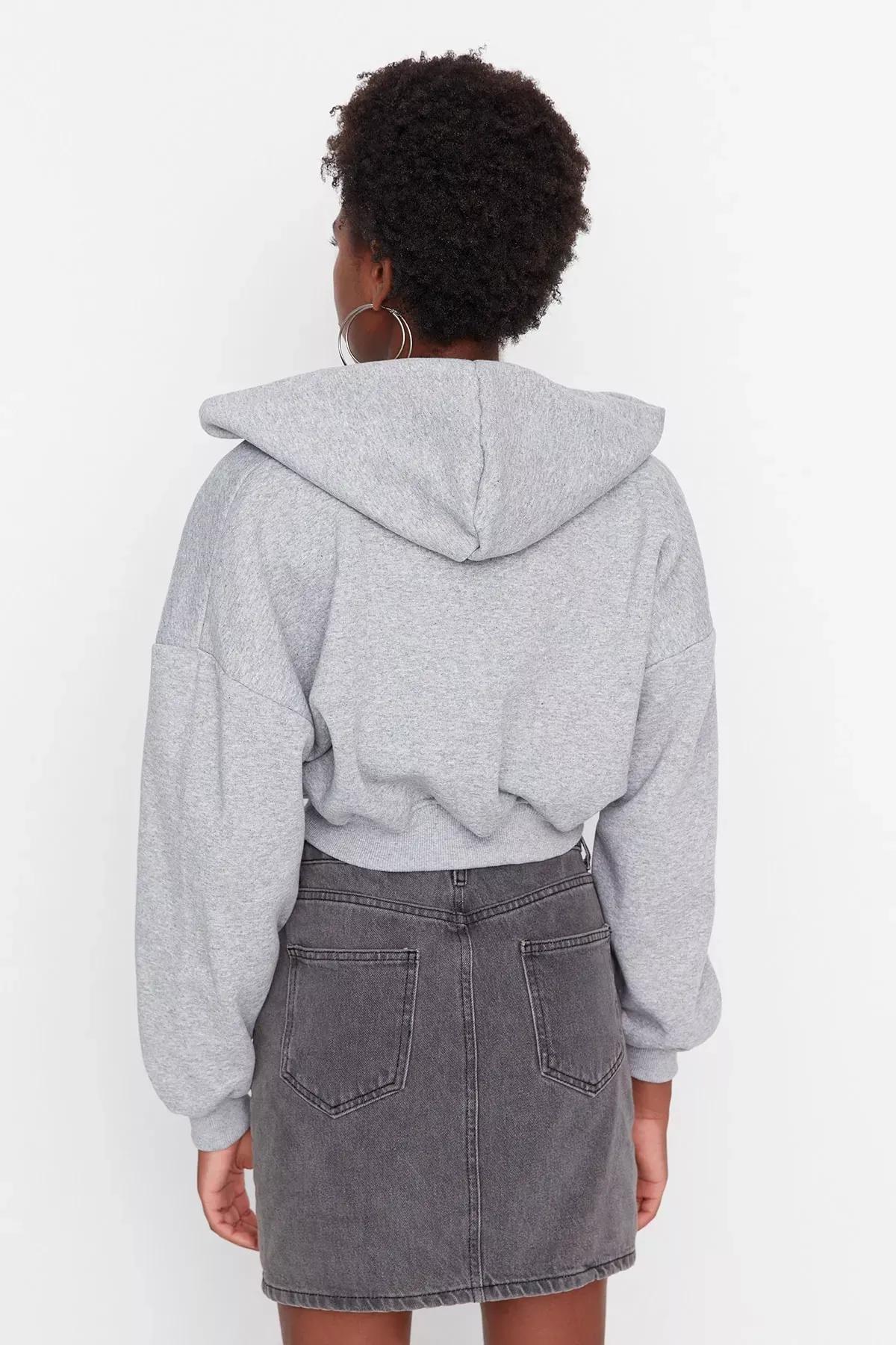 Gray V Neck Sweatshirt, , large image number 3