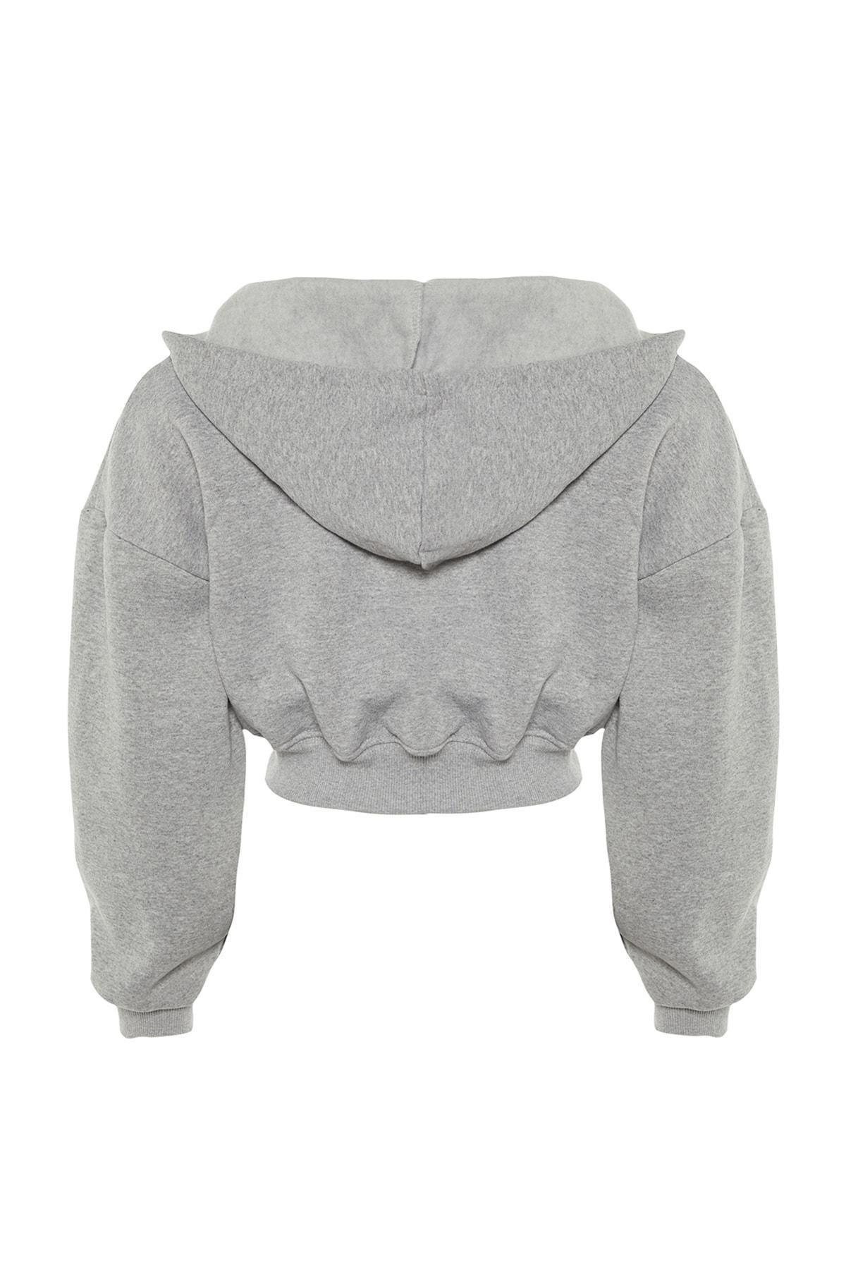 Gray V Neck Sweatshirt, , large image number 7