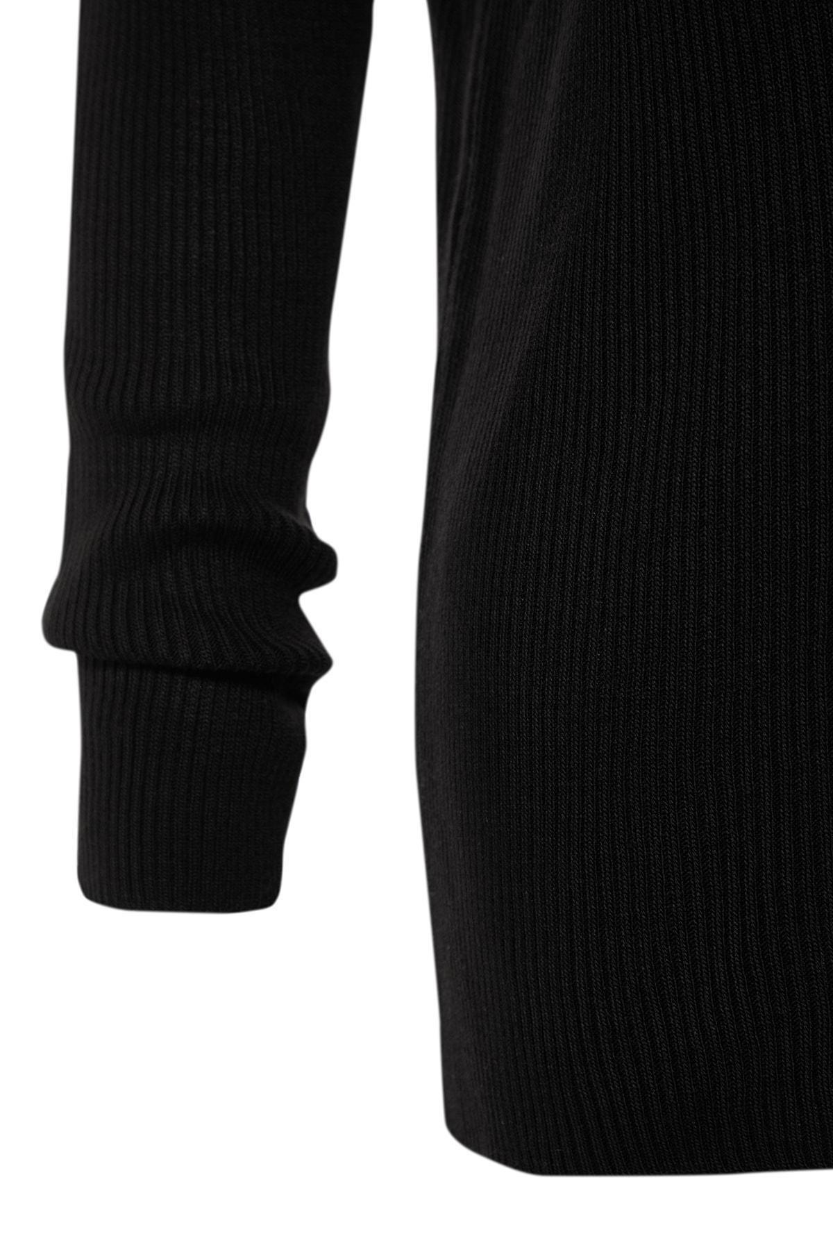 Black Crew Neck Plus Size Sweater, , large image number 6