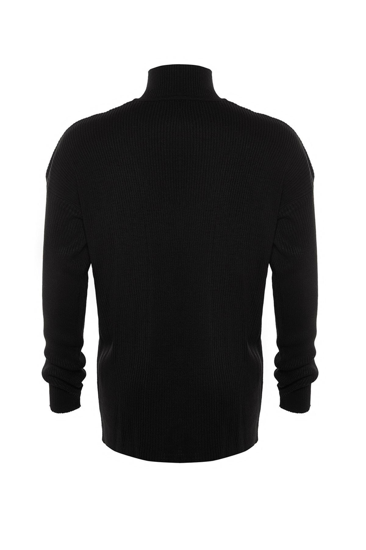 Black Crew Neck Plus Size Sweater, , large image number 7