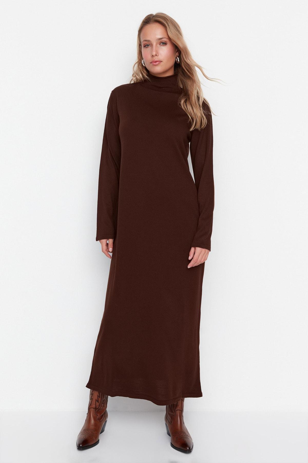 Brown Basic Maxi Dress, , large image number 1