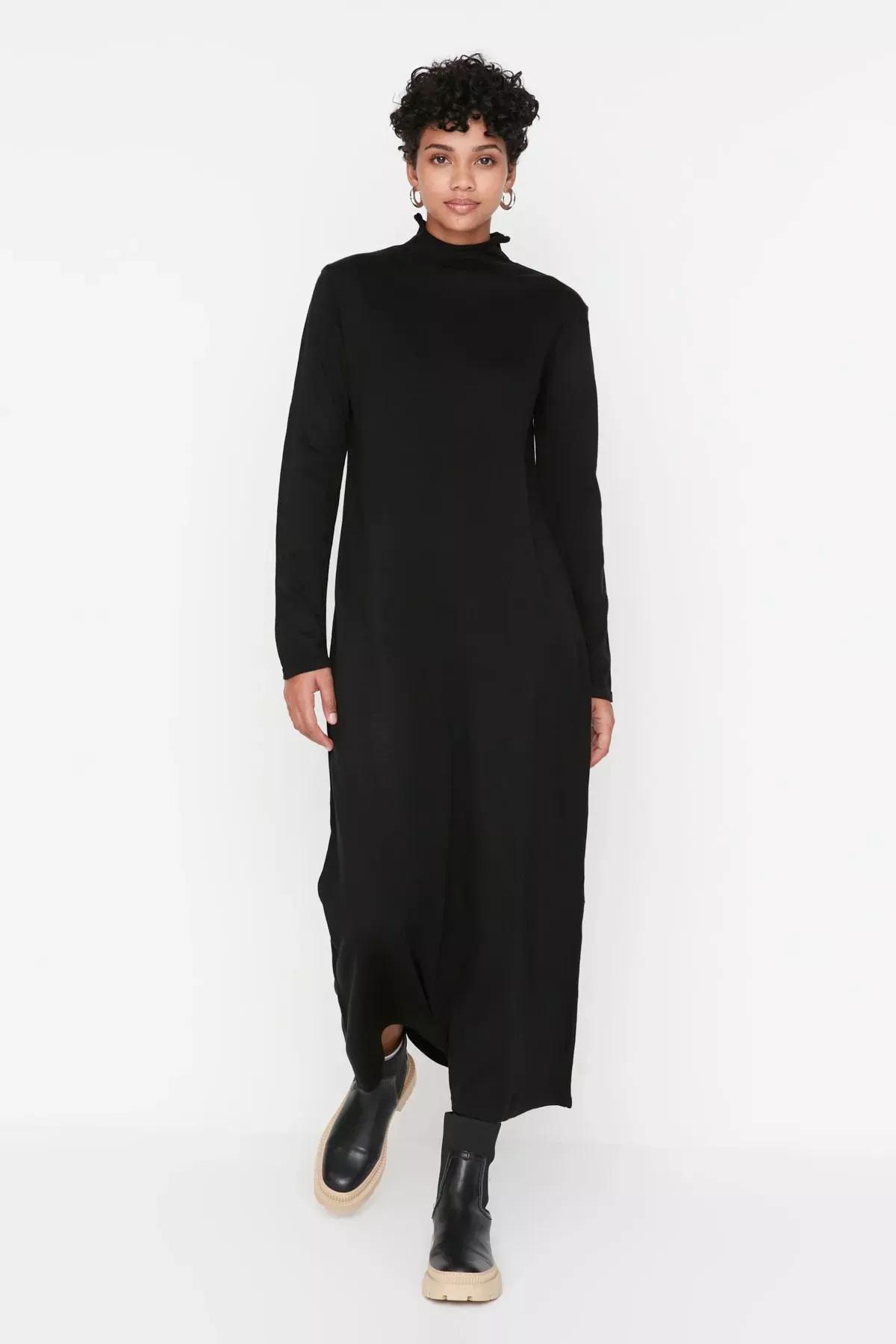 Black Basic Dress, Black, large image number 0