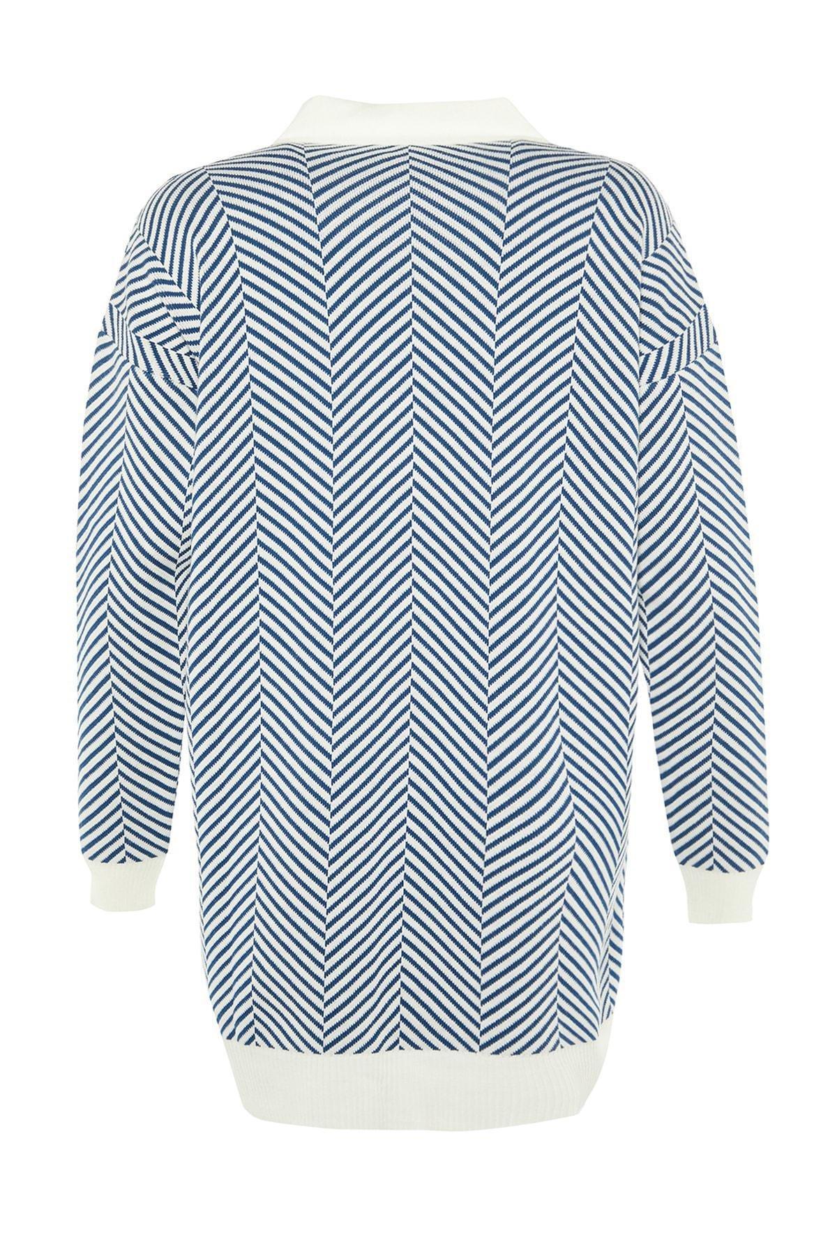 Navy V-Neck Cardigan, , large image number 6