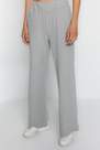 Trendyol - Gray Wide Leg High Waist Sweatpants