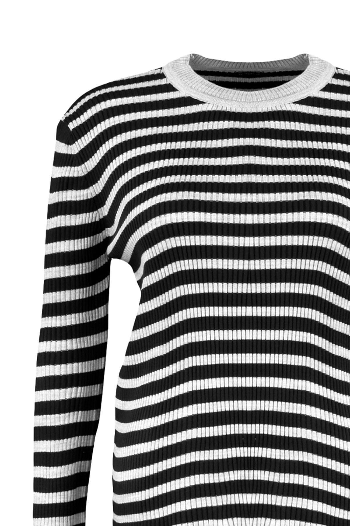 Black Crew Neck Plus Size Sweater, , large image number 6