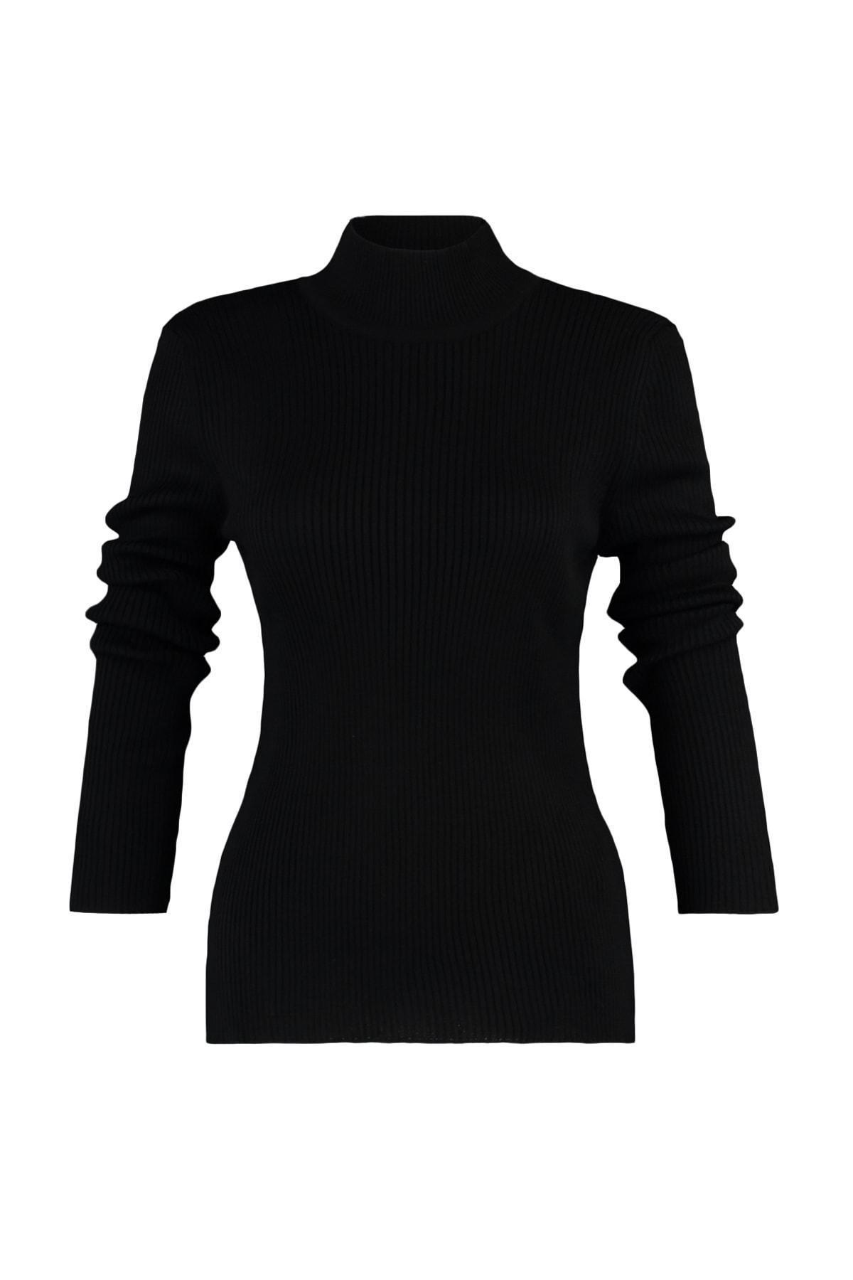 Trendyol - Black Knitted Plus Size Sweater