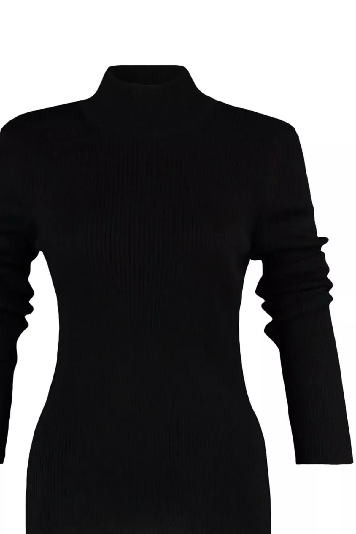 Black Knitted Plus Size Sweater, , large image number 5