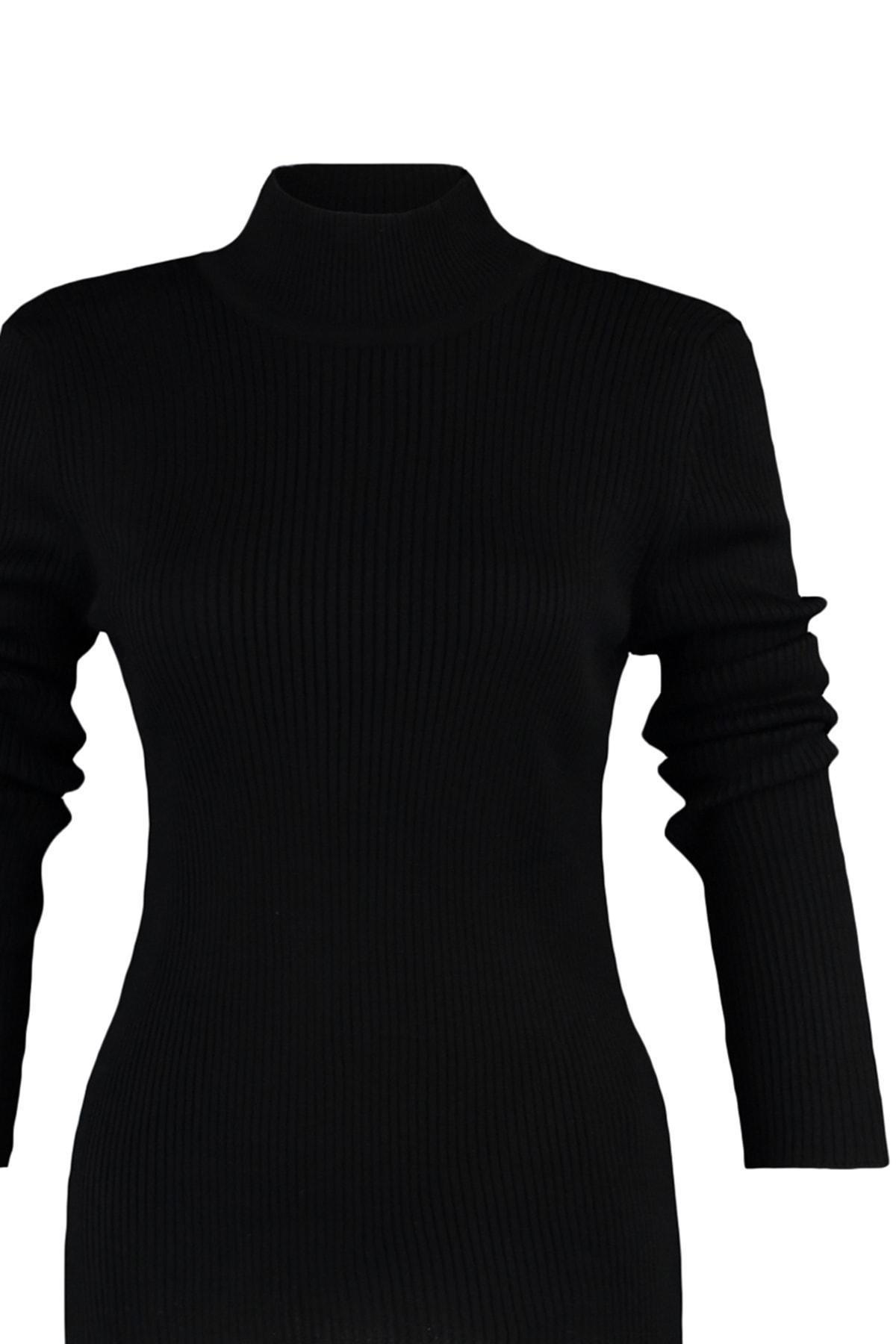Black Knitted Plus Size Sweater, , large image number 6