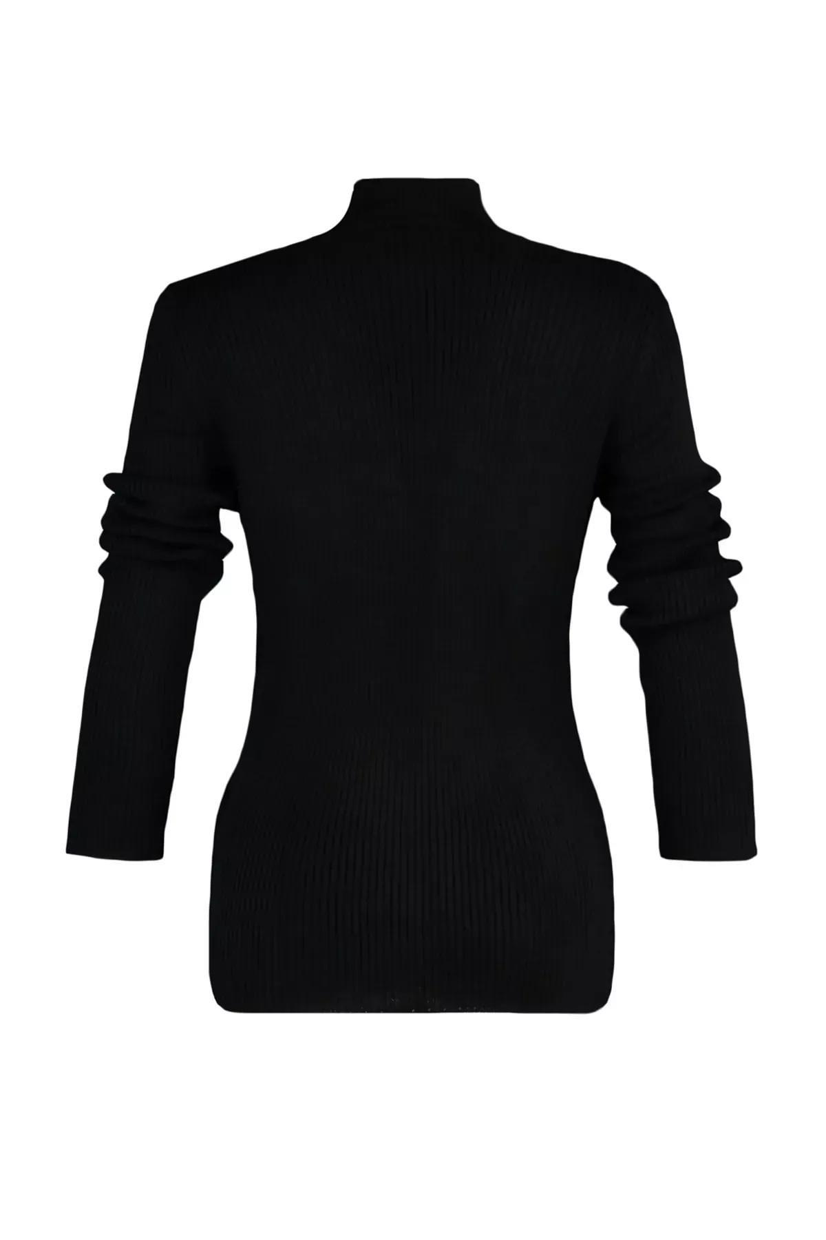 Black Knitted Plus Size Sweater, , large image number 6