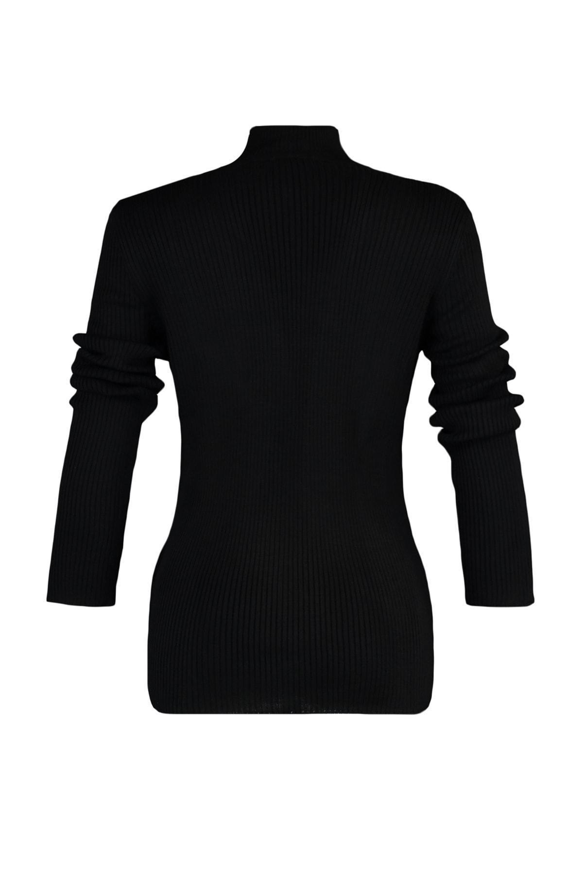 Trendyol - Black Knitted Plus Size Sweater