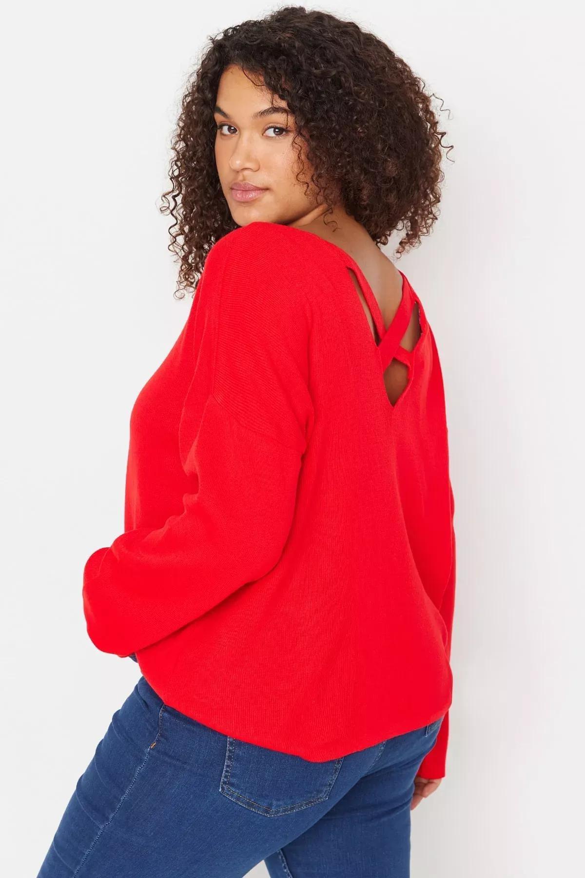 Red Shift Plus Size Sweater, Red, medium