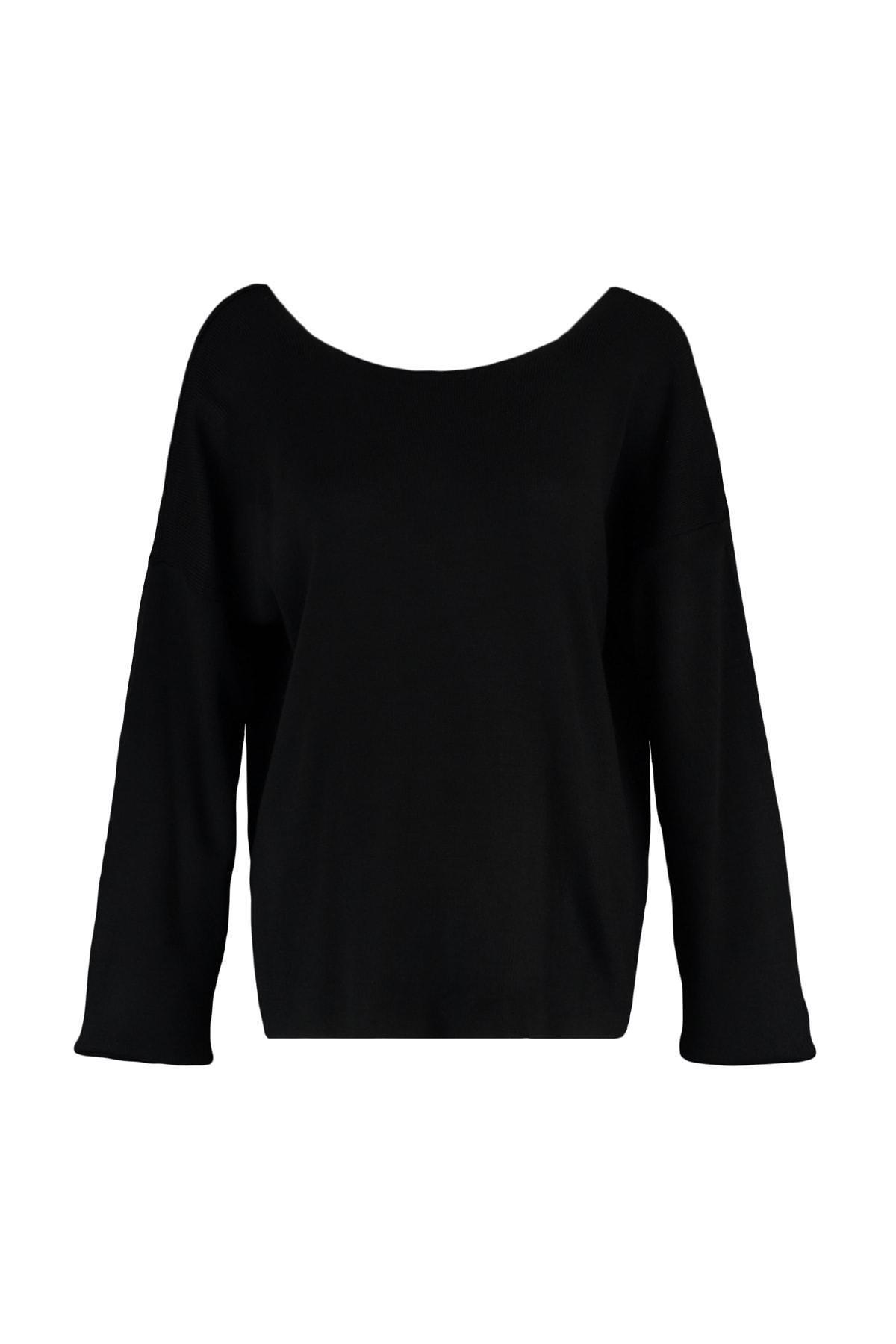 Black Cut-Out Plus Size Sweater, , large image number 5