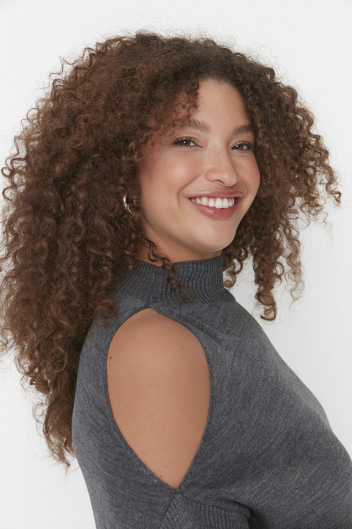 Gray Relaxed Plus Size Sweater, , large image number 1