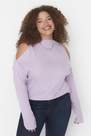 Trendyol - Purple Off-Shoulder Plus Size Sweater, Set Of 2