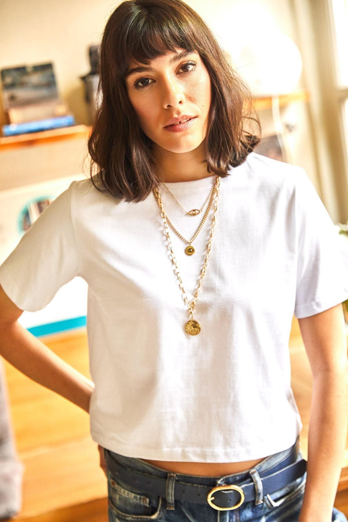 White Plain Cropped T-Shirt, , large image number 4
