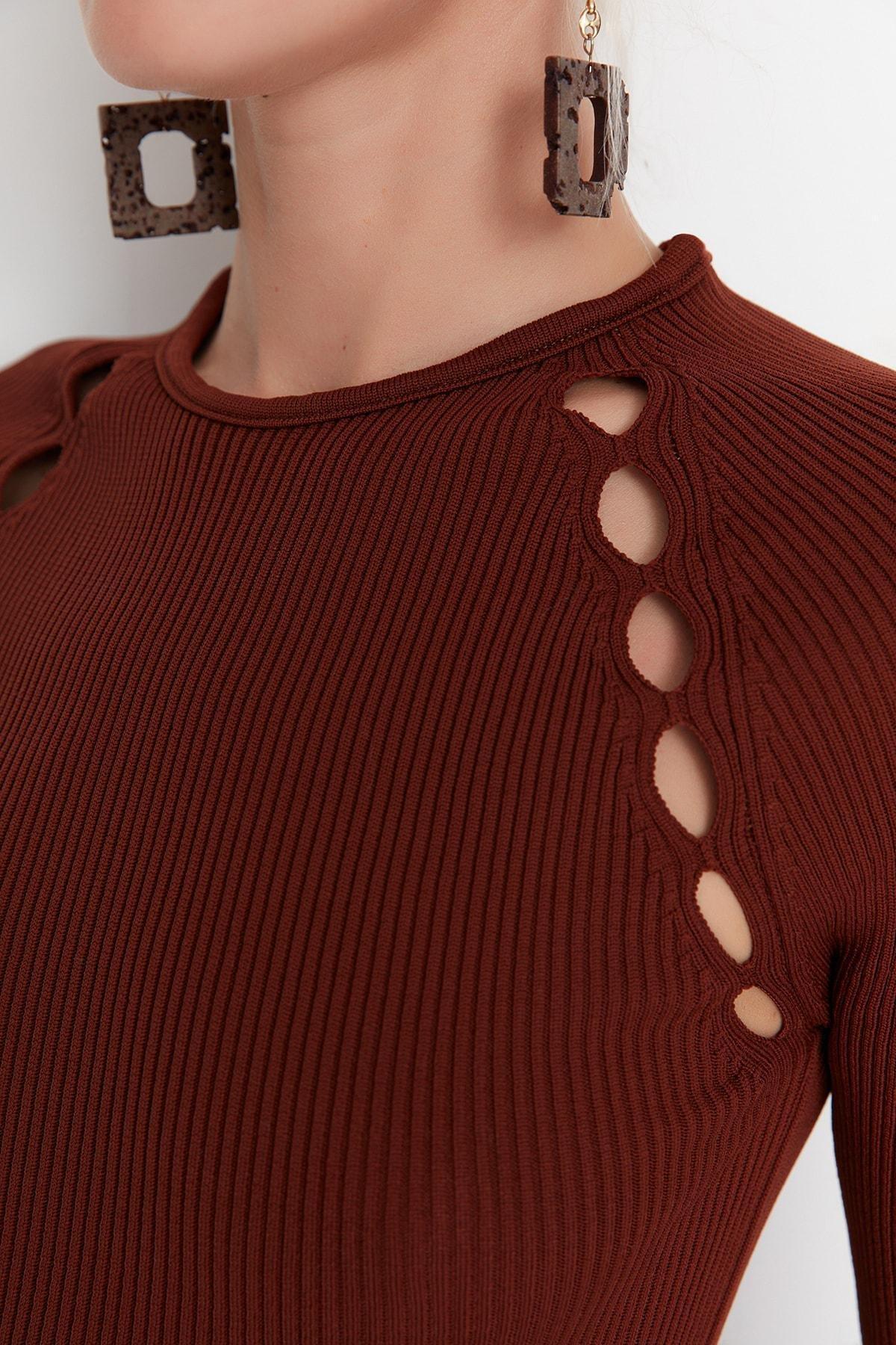 Brown Crew Neck Sweater, , large image number 3