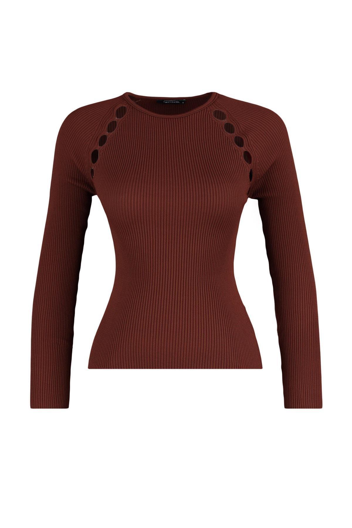 Brown Crew Neck Sweater, , large image number 5