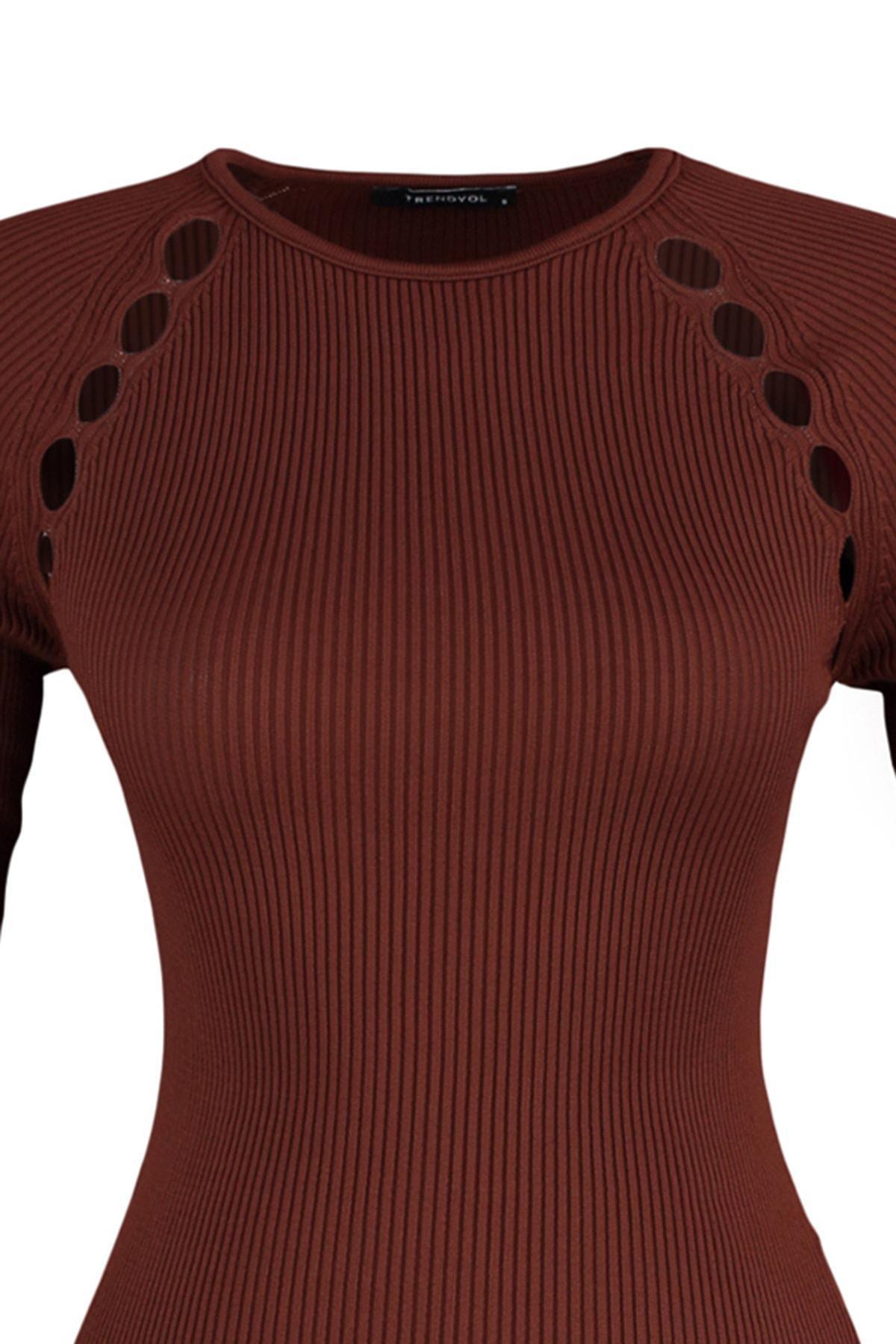 Brown Crew Neck Sweater, , large image number 6