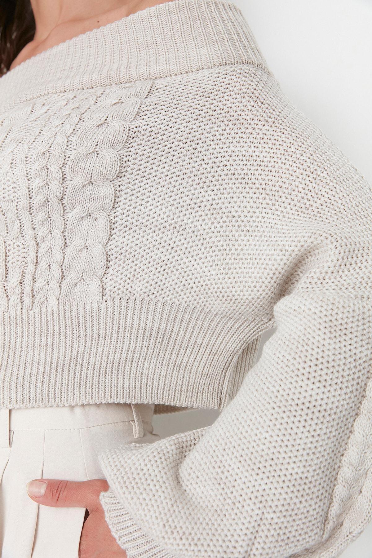 Beige Textured Sweater, , large image number 2