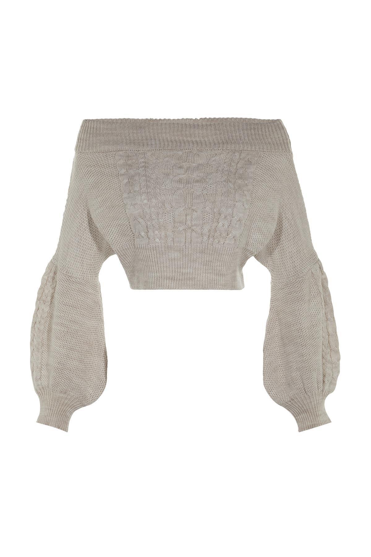 Beige Textured Sweater, , large image number 4