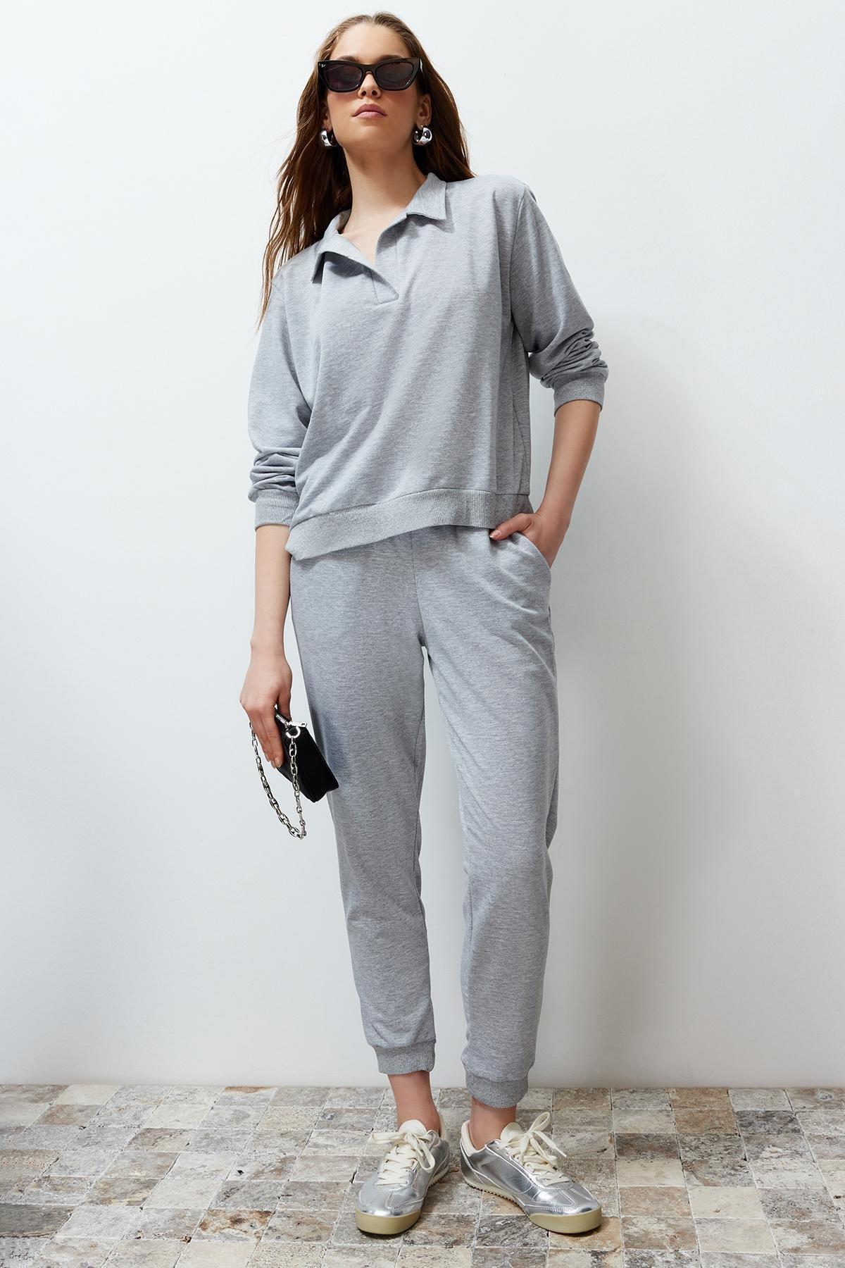Grey Knitted Tracksuit Set, Set Of 2, , large image number 3