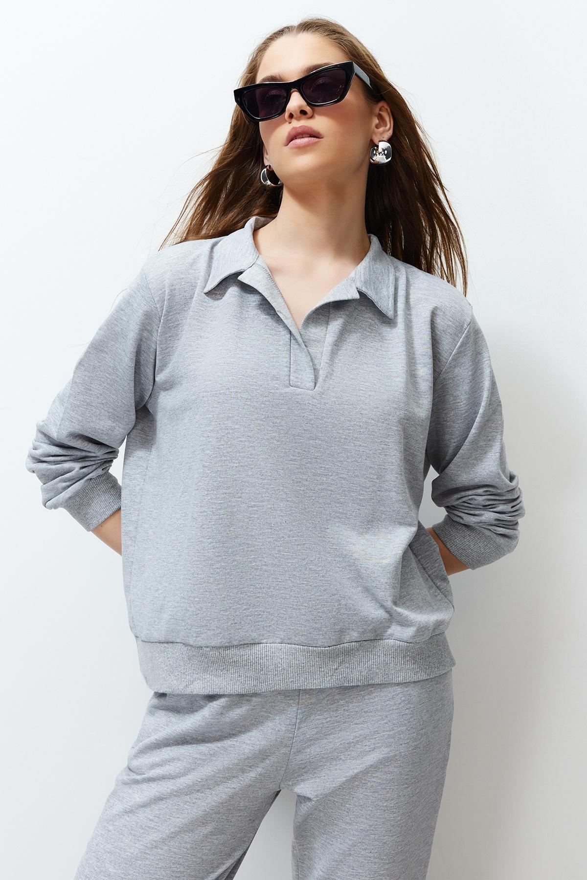 Grey Knitted Tracksuit Set, Set Of 2, , large image number 5