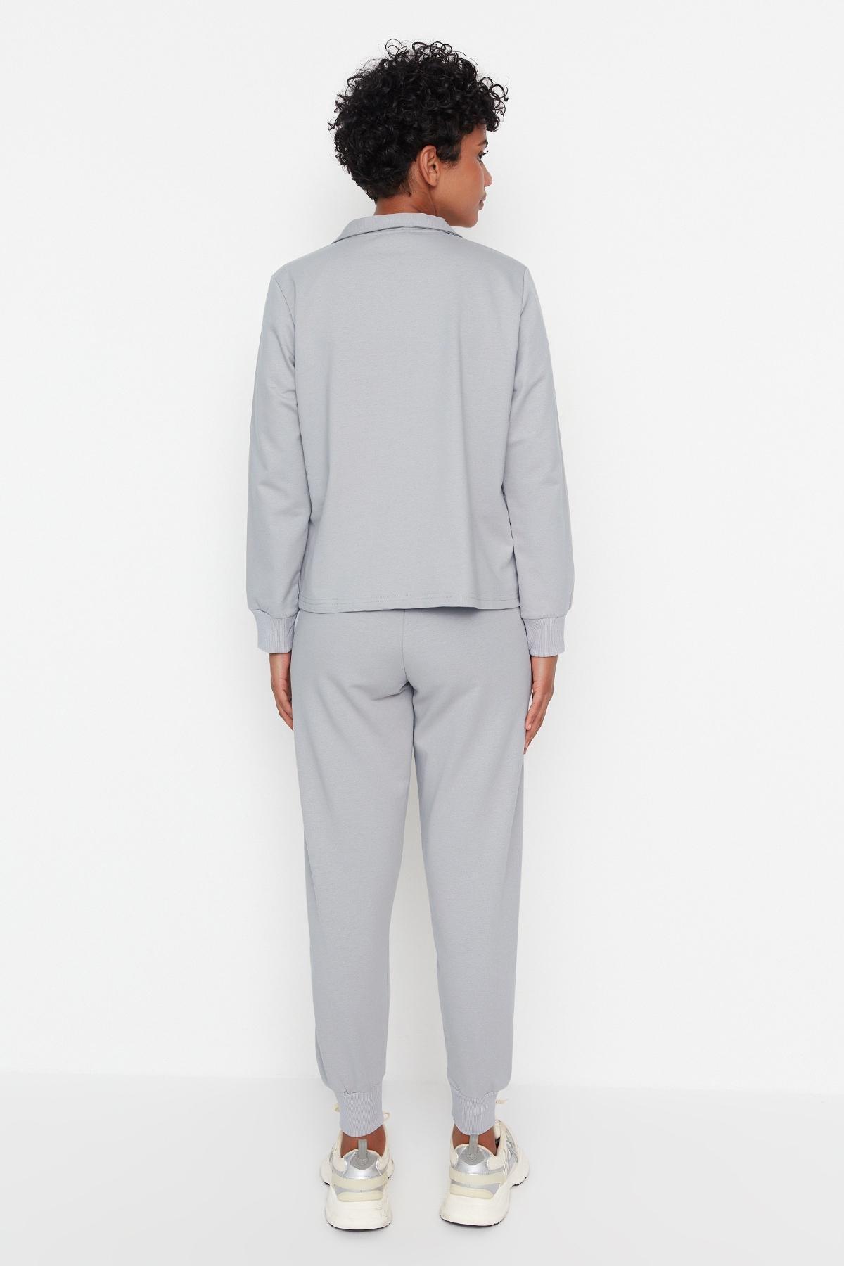 Grey Knitted Tracksuit Set, Set Of 2, , large image number 8