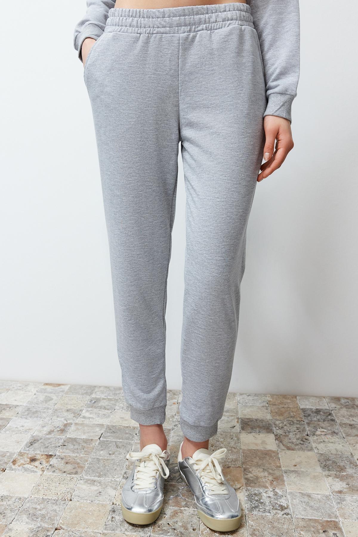 Trendyol - Grey Knitted Tracksuit Set, Set Of 2