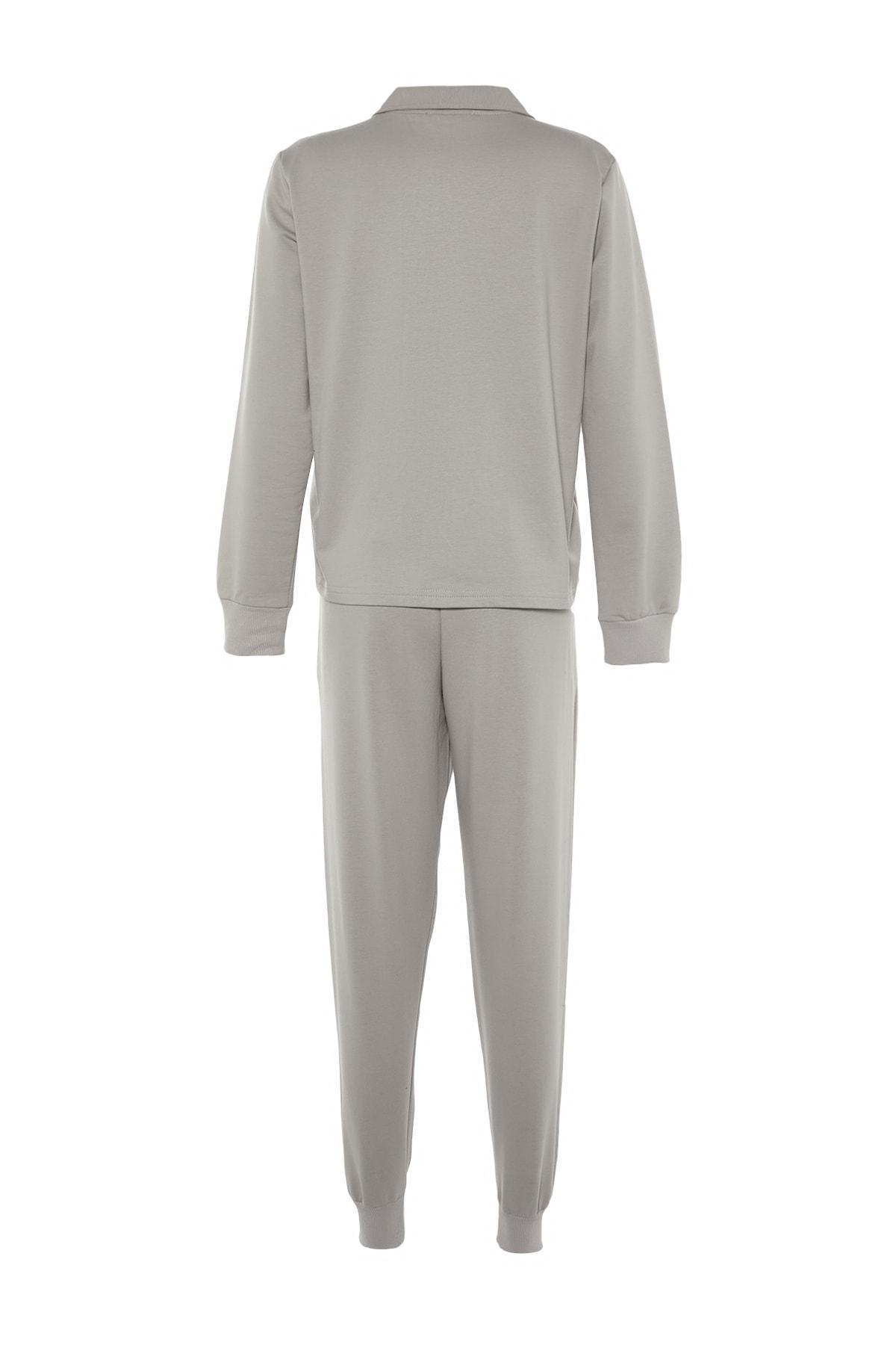 Trendyol - Grey Knitted Tracksuit Set, Set Of 2