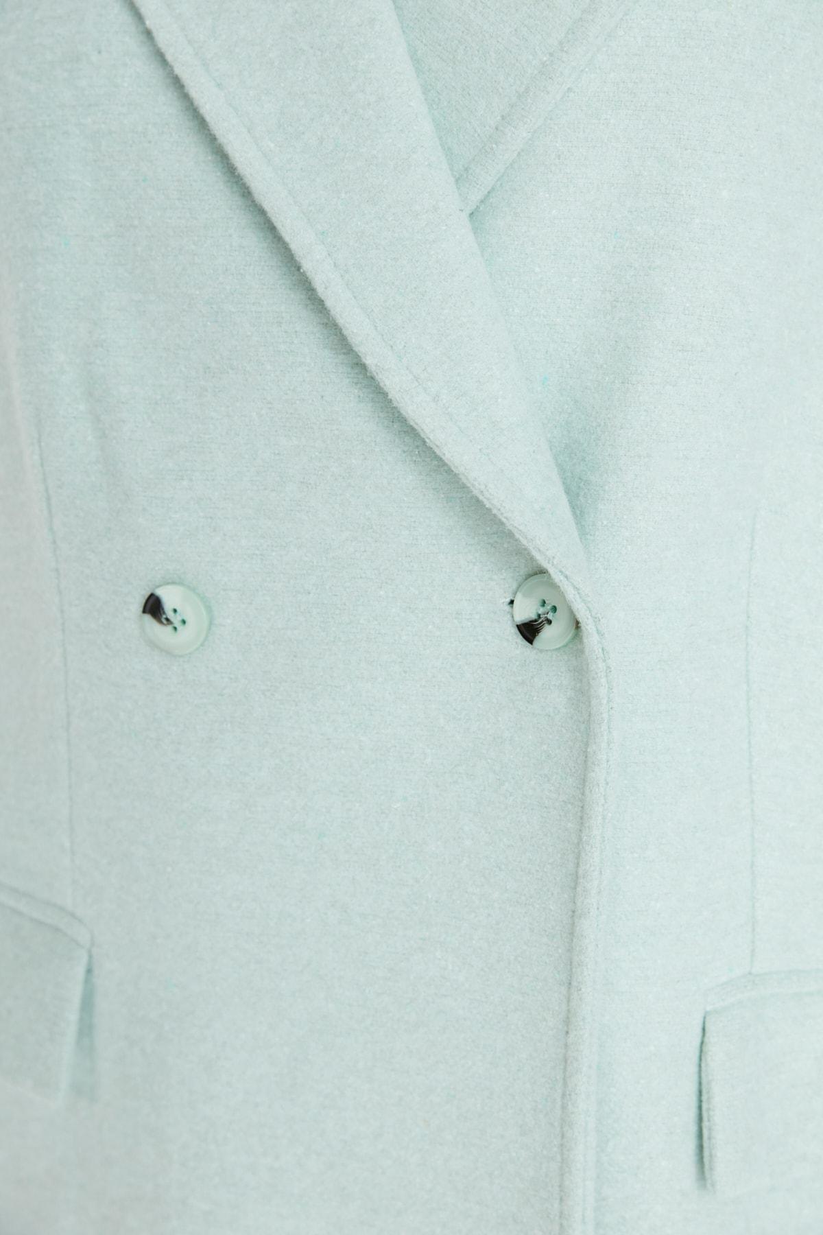 Green Double Breasted Plus Size Coat, , large image number 2