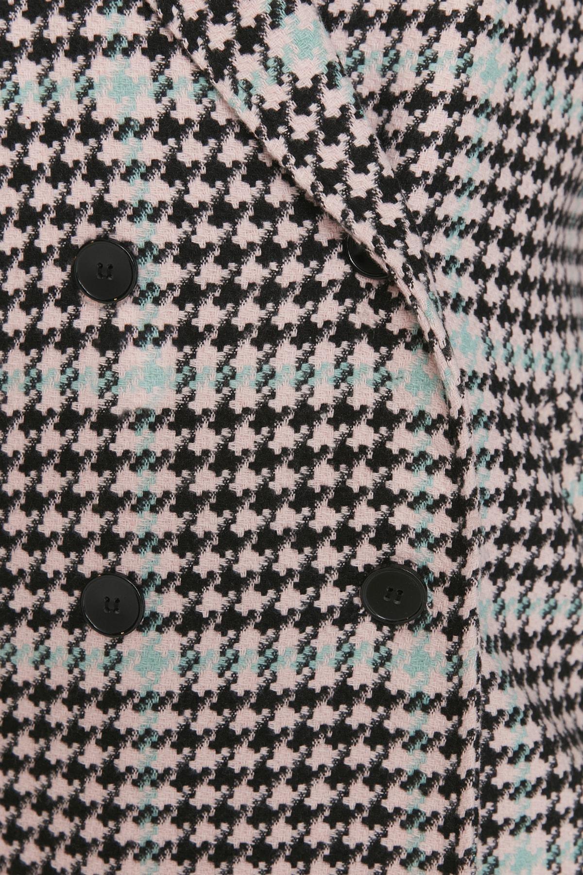 Pink Double Breasted Plus Size Coat, , large image number 2