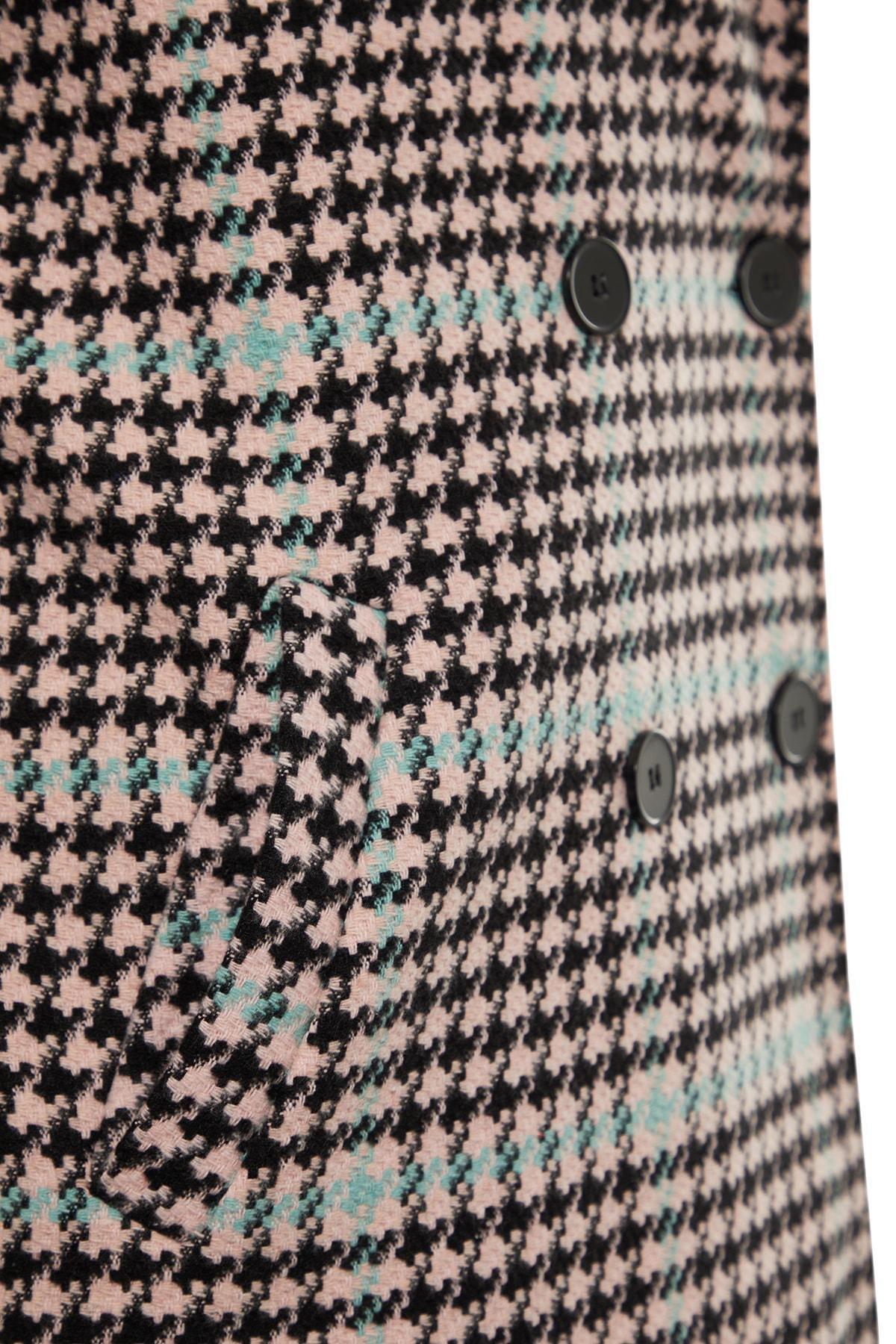 Pink Double Breasted Plus Size Coat, , large image number 6