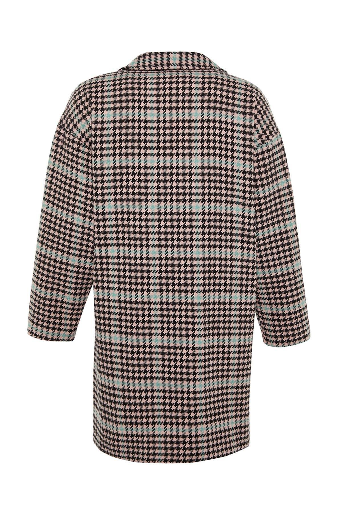 Pink Double Breasted Plus Size Coat, , large image number 7