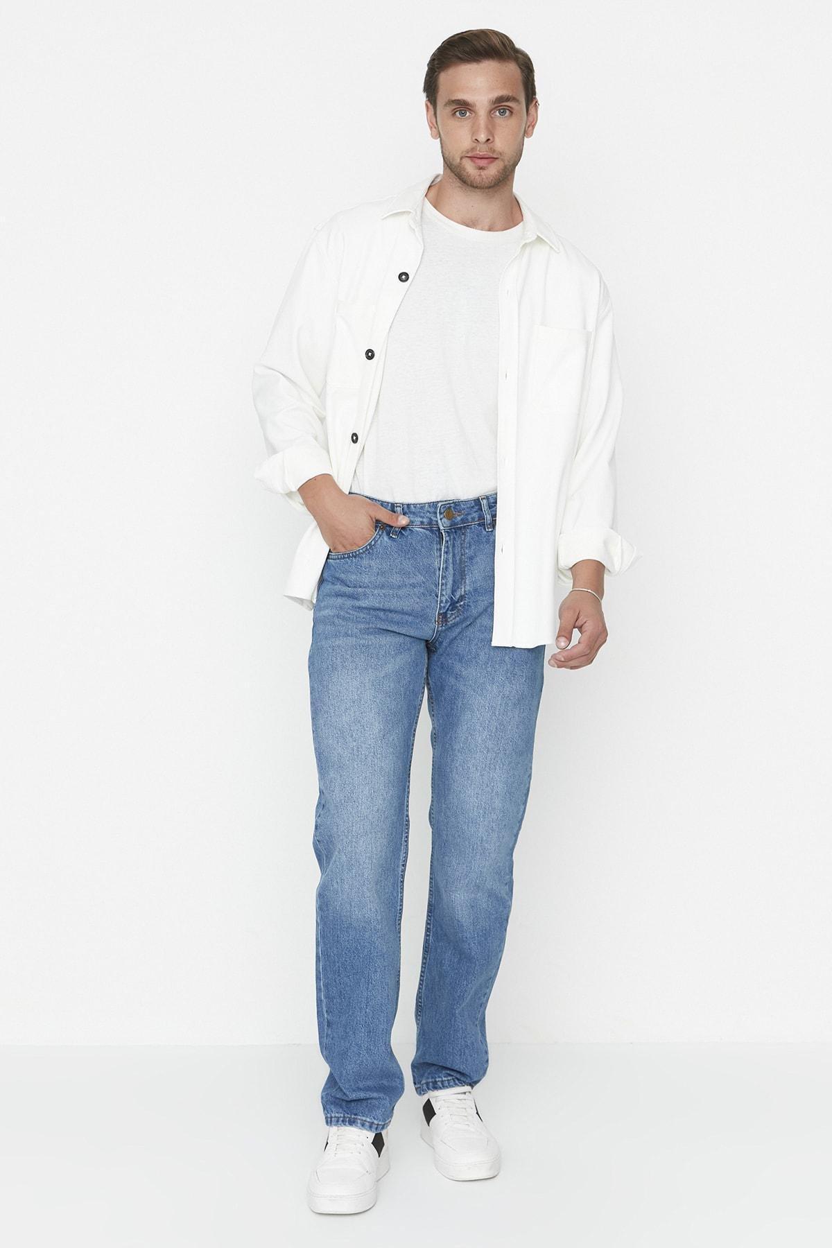 Blue Straight Jeans, , large image number 1