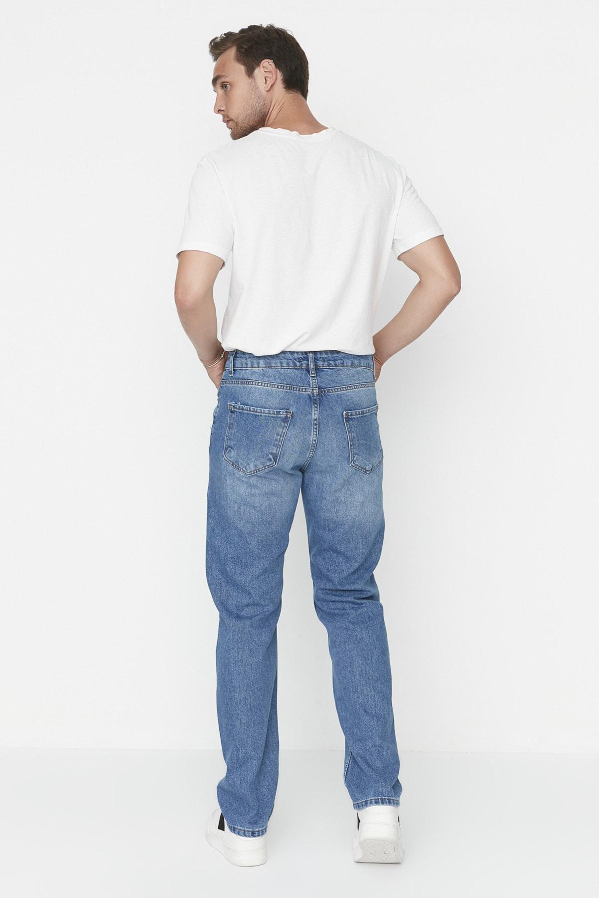 Blue Straight Jeans, , large image number 4