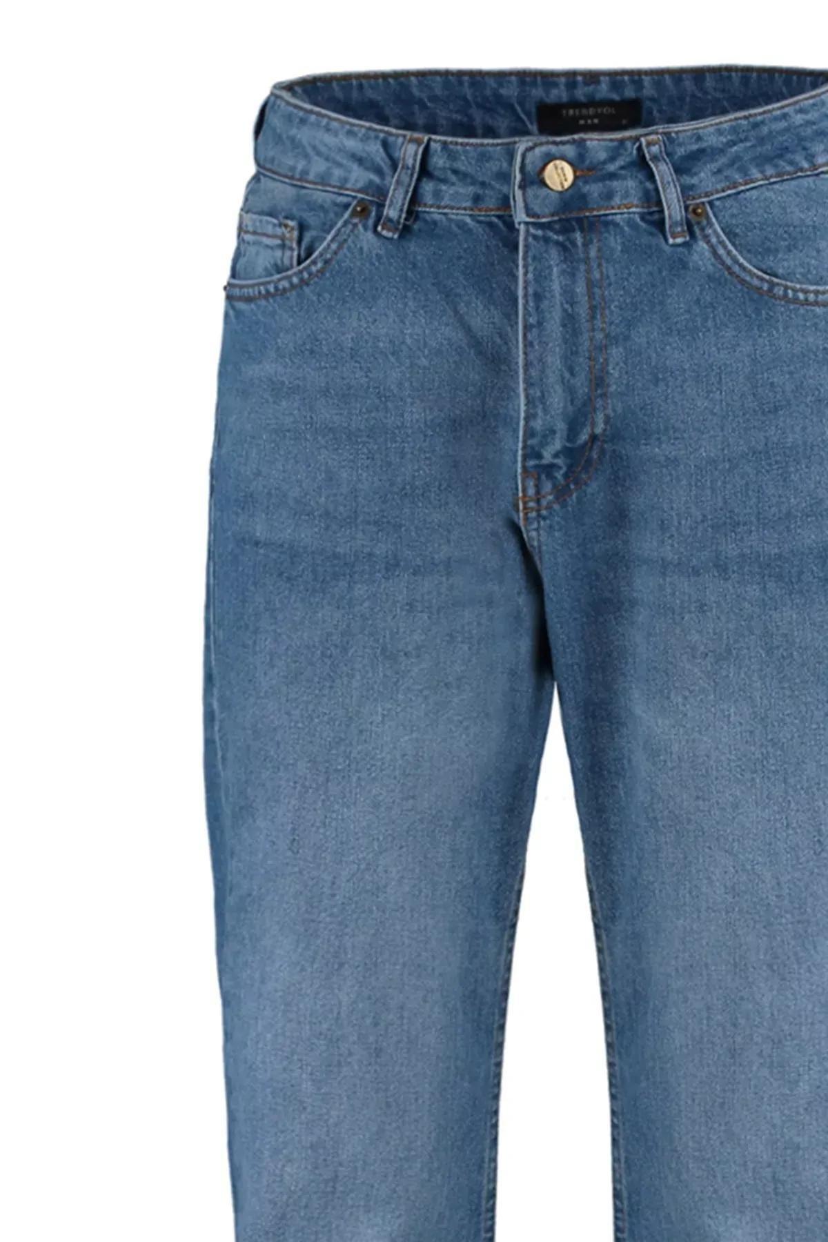 Blue Straight Jeans, Blue, large image number 5