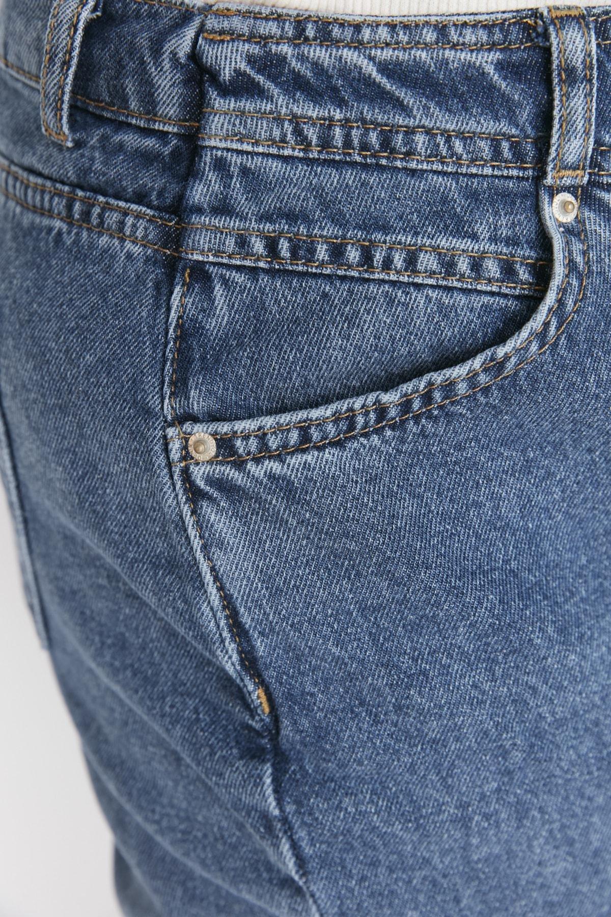 Blue Wide Leg Plus Size Jeans, , large image number 4