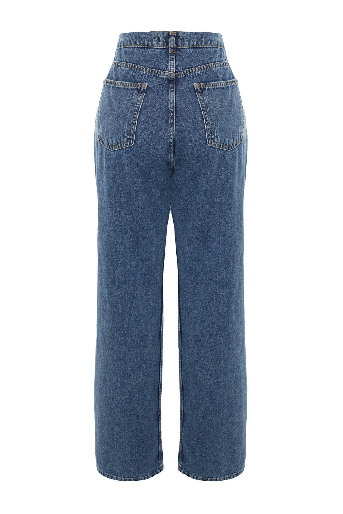 Blue Wide Leg Plus Size Jeans, , large image number 7